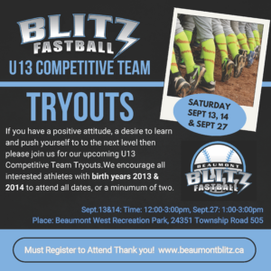 U13 Competitive Tryouts 2026 Season