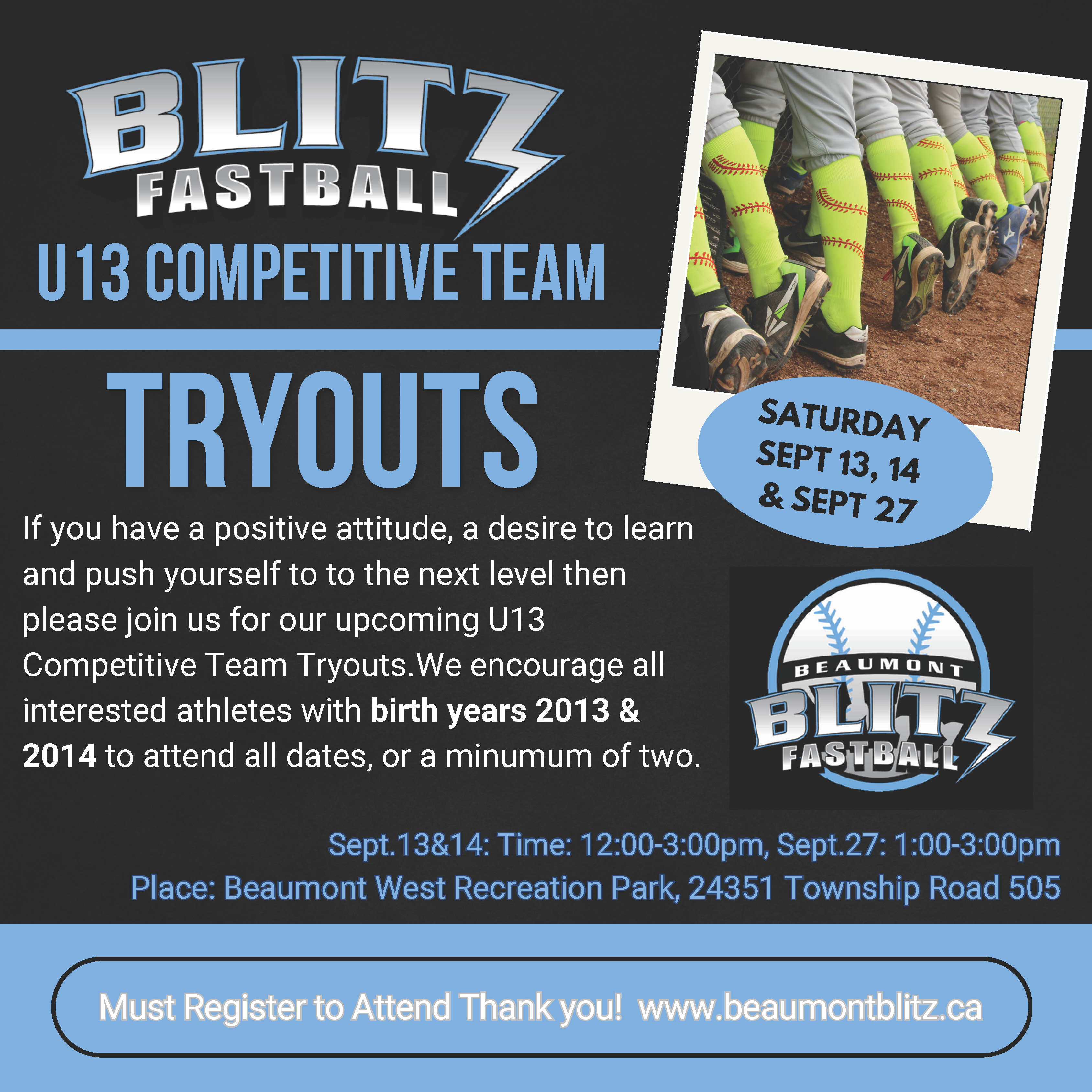U13 Competitive Tryouts 2026 Season